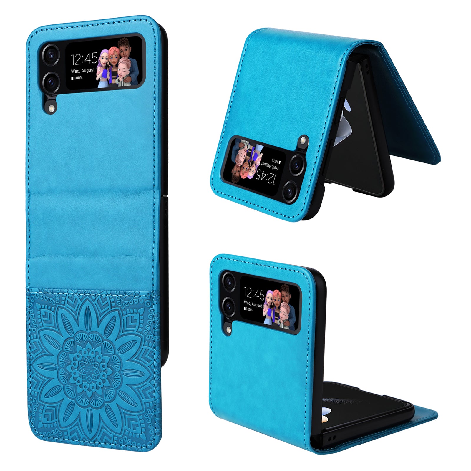Til Samsung Galaxy Z Flip4 5G Foldetelefon Lædertaske Solsikkepåtrykt telefoncover med kortholder Til Samsung Galaxy Z Flip4 5G Foldetelefon Lædertaske Solsikkepåtrykt telefoncover med kortholder